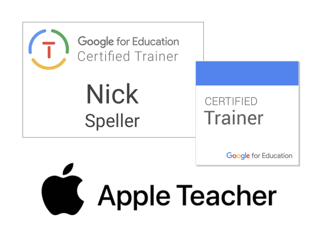 Google Certified Trainer logo and Apple Teacher Logo